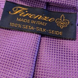 Firenze Made In Italy Purple Textured Silk Tie